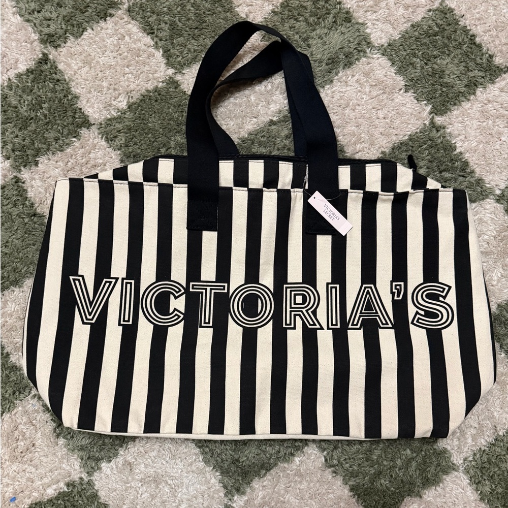 Victoria's Secret Striped Canvas Tote